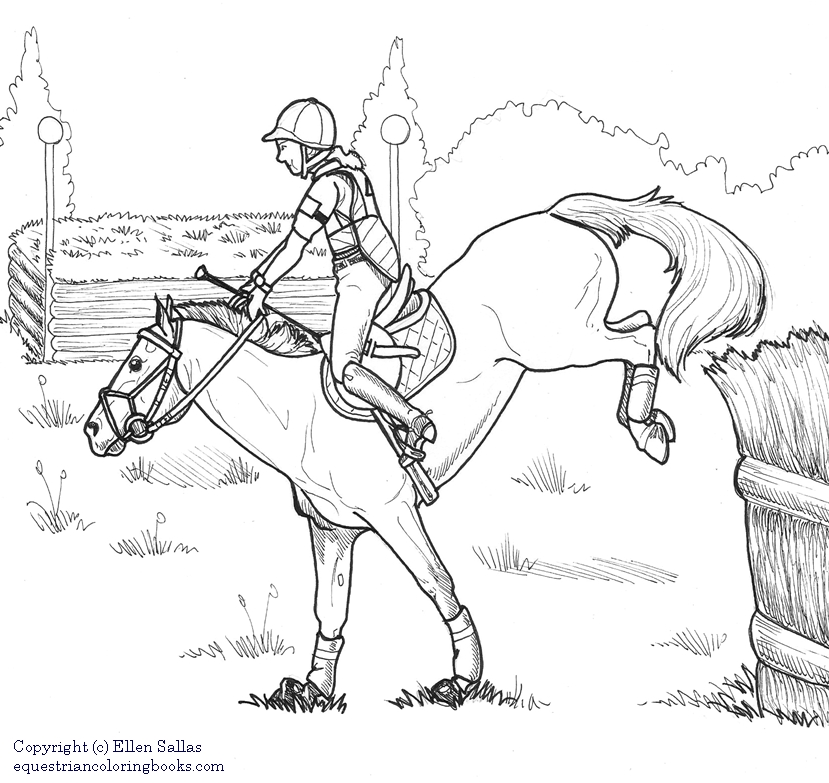 Cross Country Horse Pages Coloring Pages