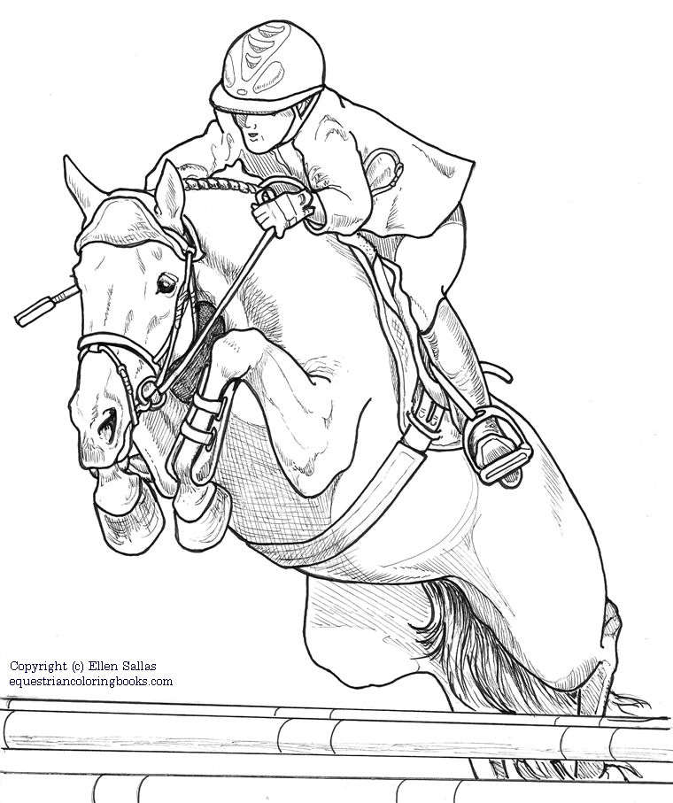 Printable Horses Jumping Coloring Pages / Horses For Drawing at