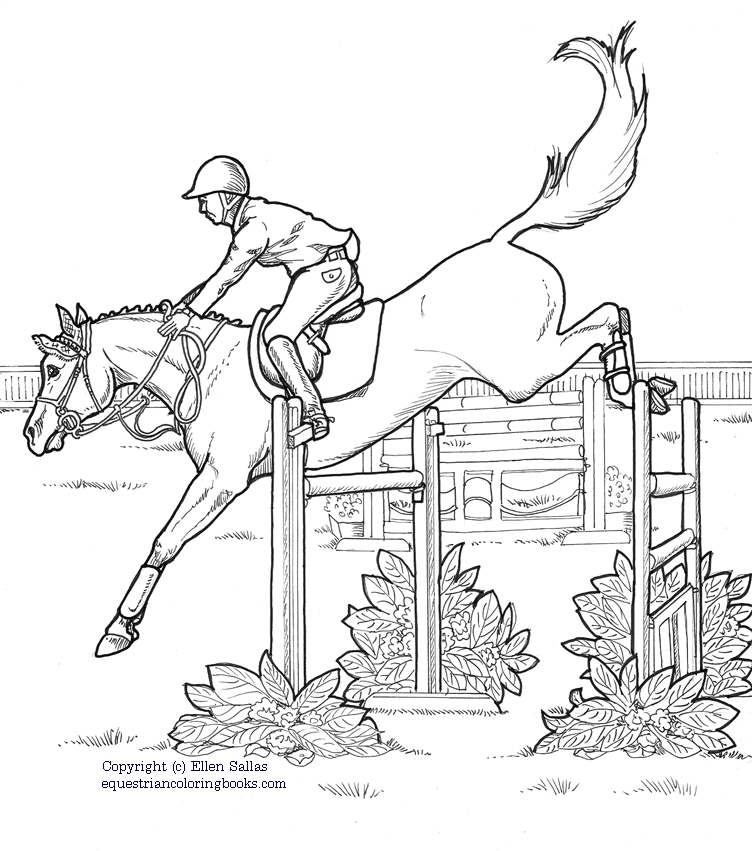 Horse Jumping Coloring Page horse-jumping-coloring-page